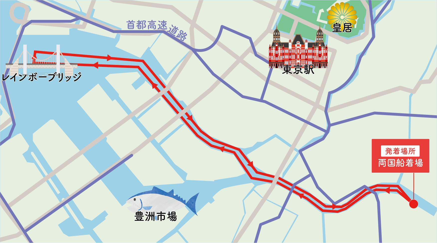 東京湾ルート航路MAP