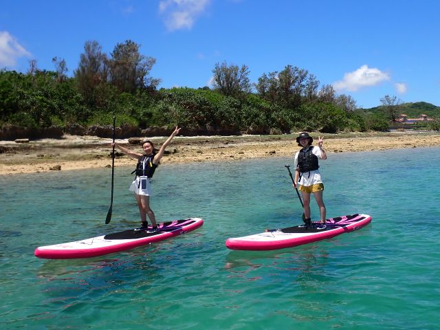 《那覇から約30分♪》☆送迎可・初心者向け・1組貸切プライベートツアー☆ 海とネコの島〔奥武島〕でリフレッシュSUPツアー